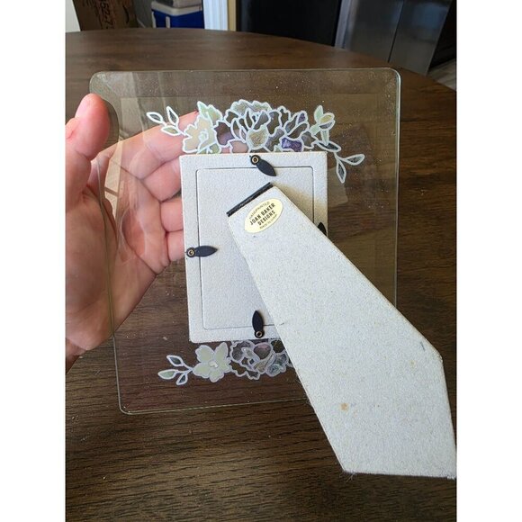 Hand-Painted Floral Glass Photo Frame 3.5" X 5" - Picture 7 of 15